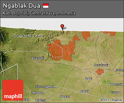 Satellite 3D Map of Ngablak Dua