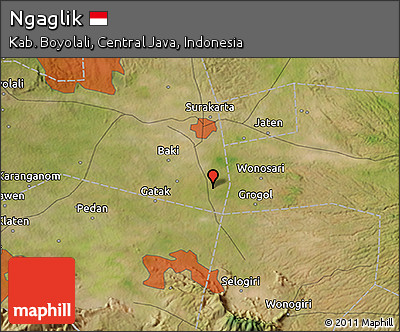 Satellite 3D Map of Ngaglik