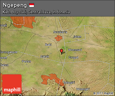 Satellite 3D Map of Ngepeng