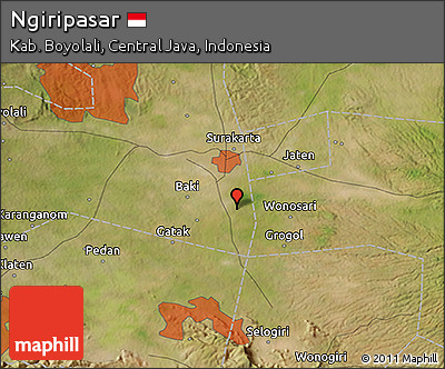 Satellite 3D Map of Ngiripasar