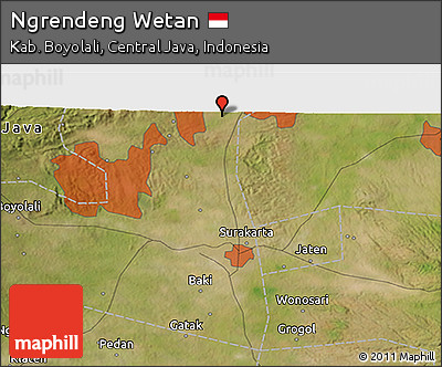 Satellite 3D Map of Ngrendeng Wetan