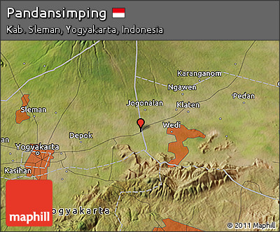 Satellite 3D Map of Pandansimping