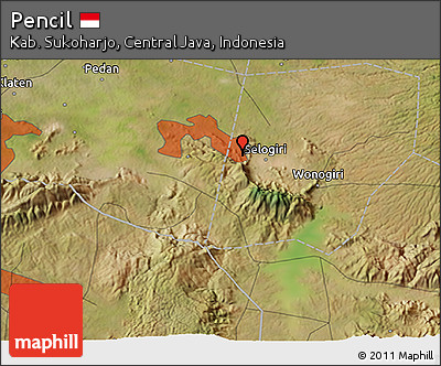Satellite 3D Map of Pencil