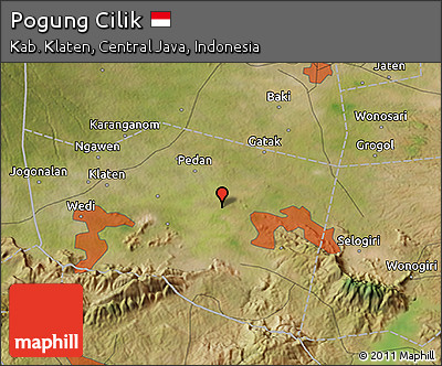 Satellite 3D Map of Pogung Cilik