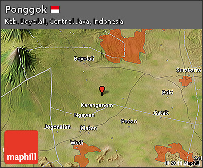 Satellite 3D Map of Ponggok