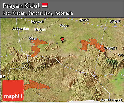 Satellite 3D Map of Prayan Kidul
