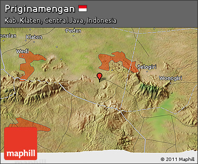 Satellite 3D Map of Priginamengan