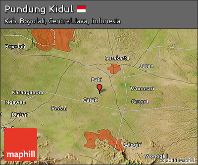 Satellite 3D Map of Pundung Kidul