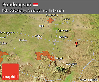 Satellite 3D Map of Pundungsari