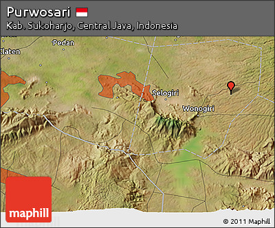 Satellite 3D Map of Purwosari