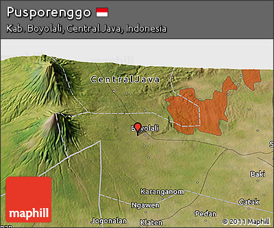 Satellite 3D Map of Pusporenggo