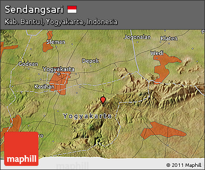 Satellite 3D Map of Sendangsari