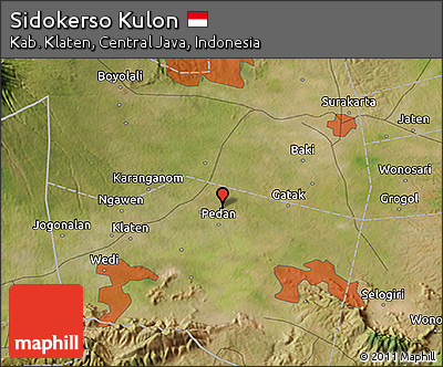 Satellite 3D Map of Sidokerso Kulon
