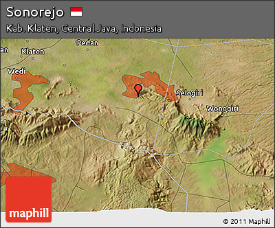 Satellite 3D Map of Sonorejo