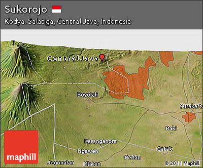 Satellite 3D Map of Sukorojo