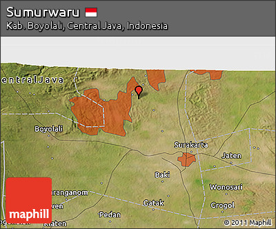 Satellite 3D Map of Sumurwaru