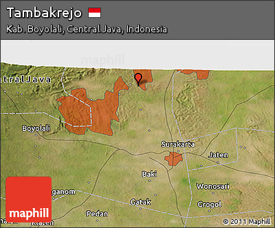 Satellite 3D Map of Tambakrejo