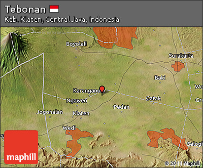 Satellite 3D Map of Tebonan