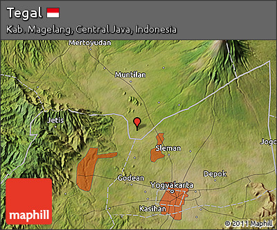 Satellite 3D Map of Tegal