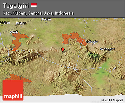 Satellite 3D Map of Tegalgiri