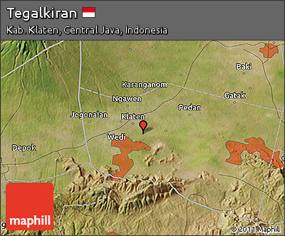 Satellite 3D Map of Tegalkiran