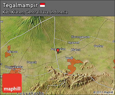 Satellite 3D Map of Tegalmampir