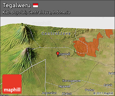 Satellite 3D Map of Tegalweru