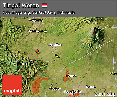 Satellite 3D Map of Tingal Wetan