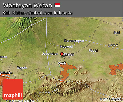 Satellite 3D Map of Wanteyan Wetan