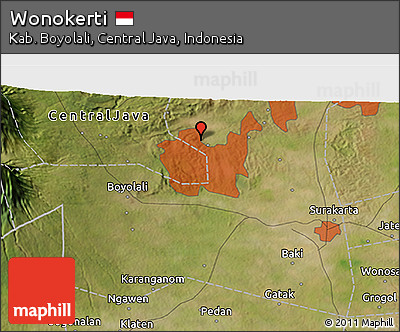 Satellite 3D Map of Wonokerti