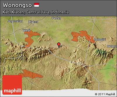 Satellite 3D Map of Wonongso