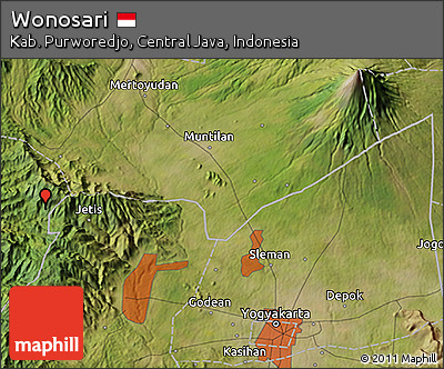 Satellite 3D Map of Wonosari