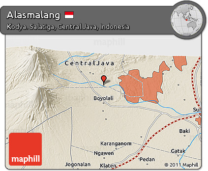 Shaded Relief 3D Map of Alasmalang