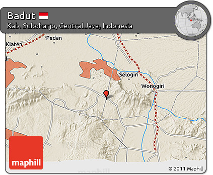 Shaded Relief 3D Map of Badut