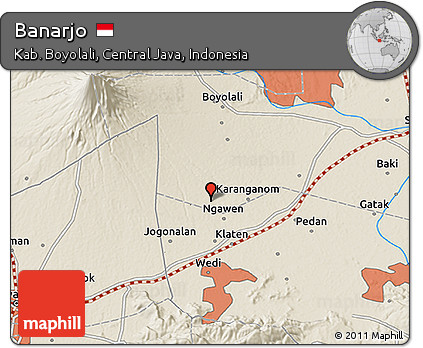 Shaded Relief 3D Map of Banarjo
