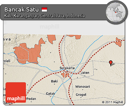 Shaded Relief 3D Map of Bancak Satu