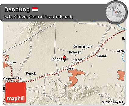 Shaded Relief 3D Map of Bandung