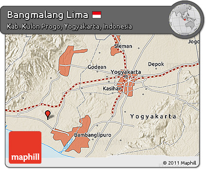 Shaded Relief 3D Map of Bangmalang Lima
