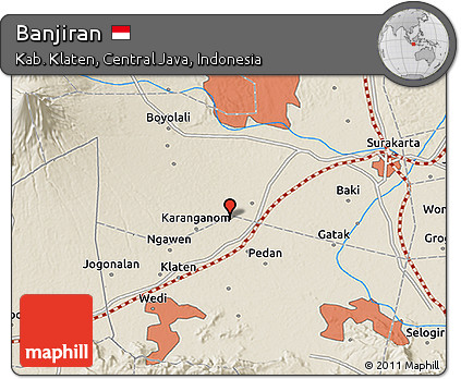 Shaded Relief 3D Map of Banjiran