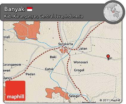 Shaded Relief 3D Map of Banyak