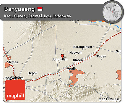 Shaded Relief 3D Map of Banyuaeng