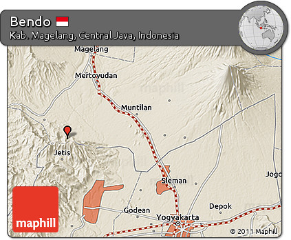 Shaded Relief 3D Map of Bendo