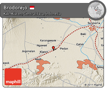 Shaded Relief 3D Map of Brodorejo