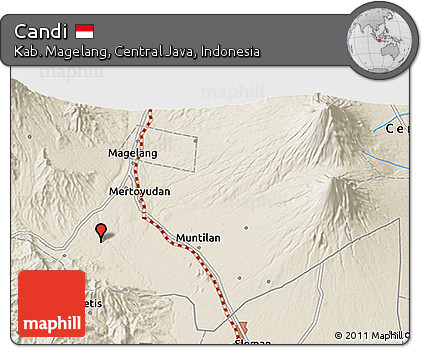 Shaded Relief 3D Map of Candi