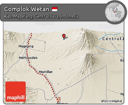 Shaded Relief 3D Map of Complok Wetan