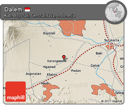 Shaded Relief 3D Map of Dalem