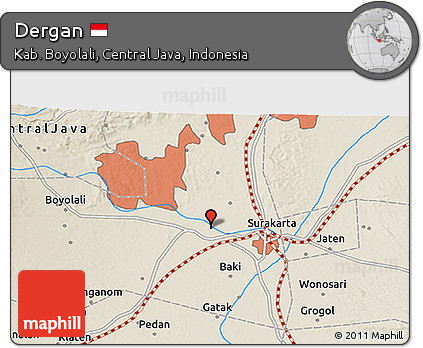 Shaded Relief 3D Map of Dergan