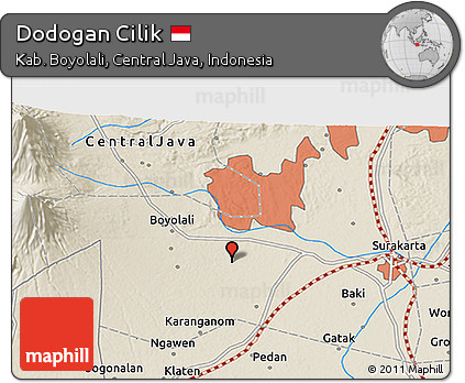 Shaded Relief 3D Map of Dodogan Cilik