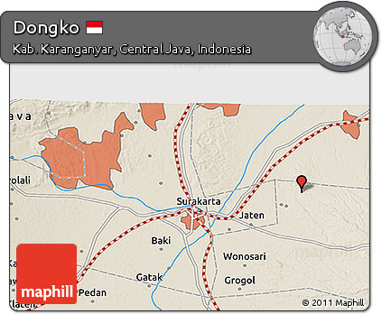 Shaded Relief 3D Map of Dongko
