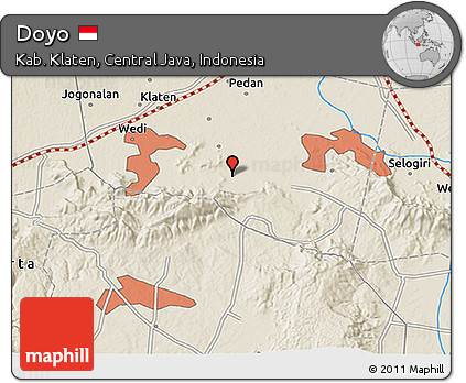 Shaded Relief 3D Map of Doyo